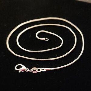 925 Sterling Silver 1.2mm Snake Chain Necklace Lobster Clasp Closure 16"